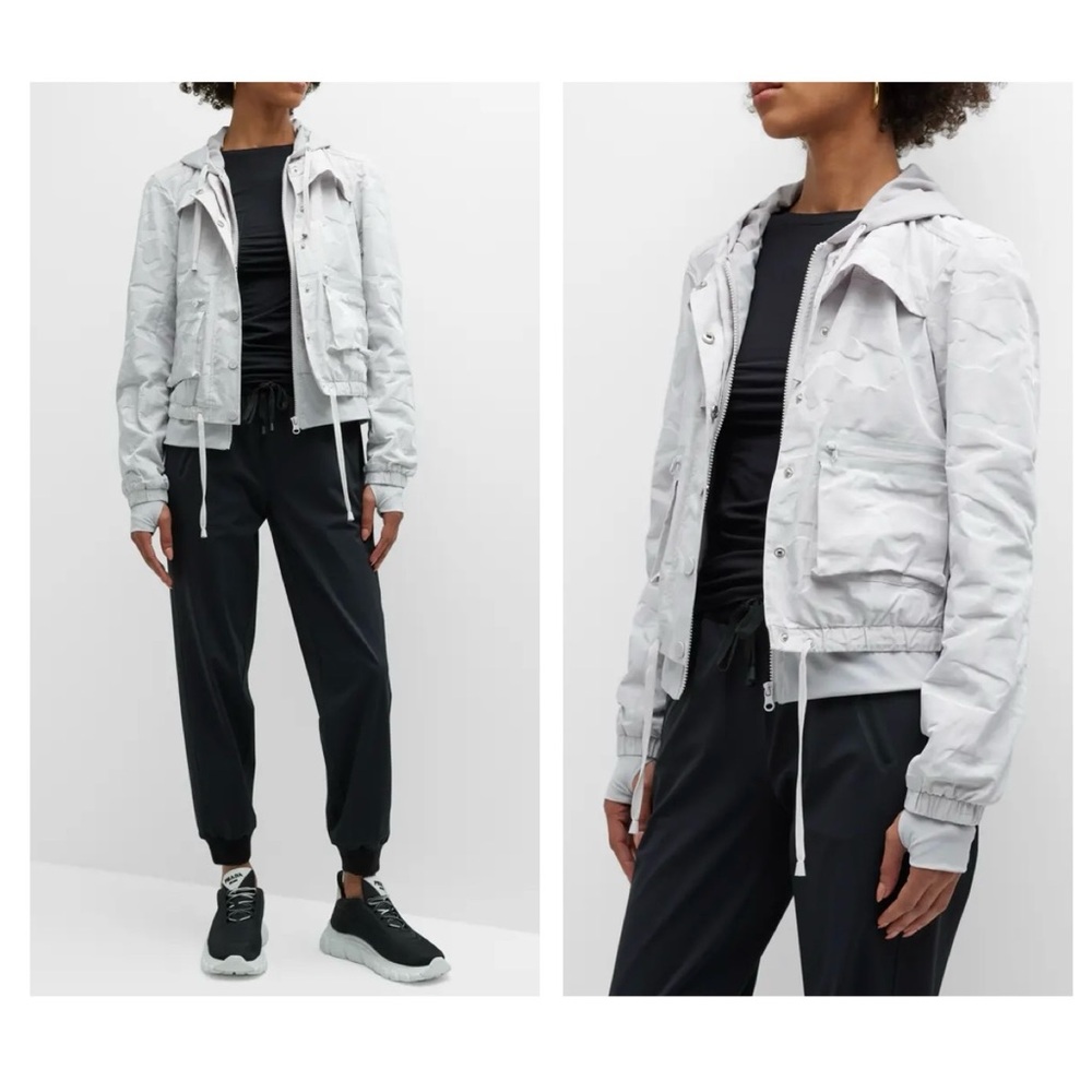 Blanc Noir Skyfall Camo-Print Aviator Jacket Medium